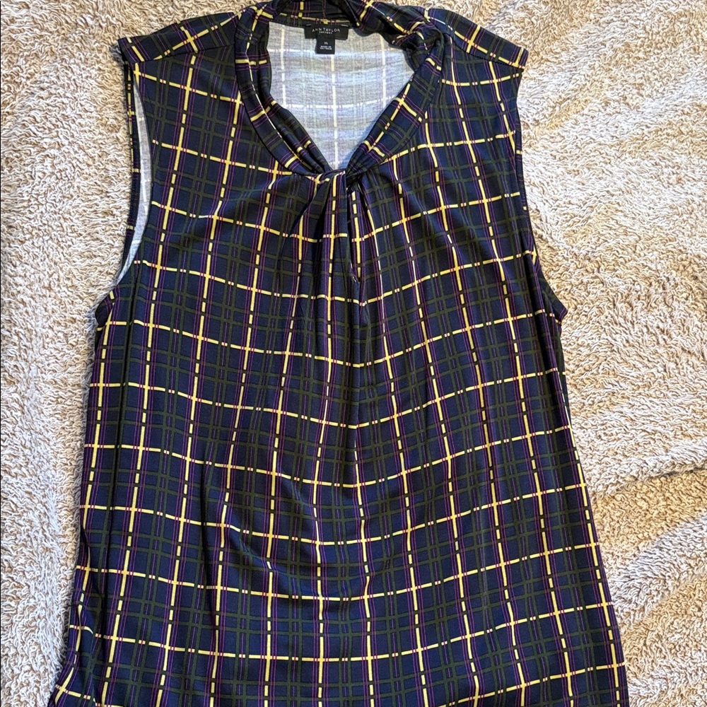 Ann Taylor Plaid Sleeveless Women's Top